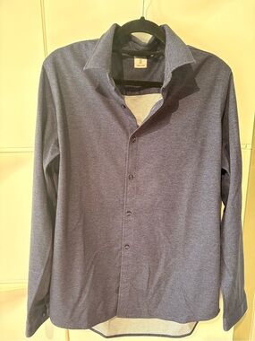 Tristan Texture Navy Men's Long-Sleeve Dress Shirt